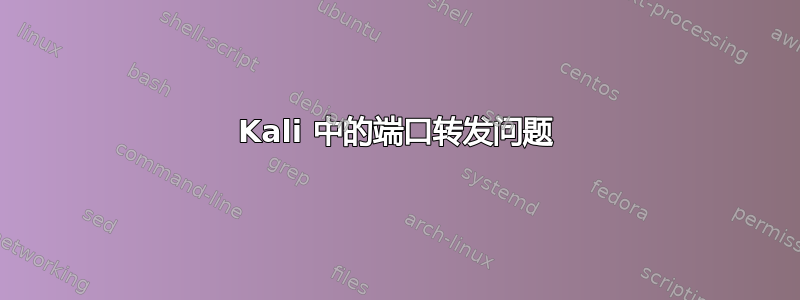 Kali 中的端口转发问题