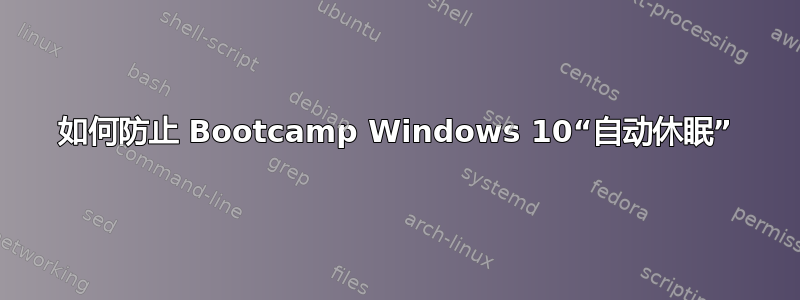 如何防止 Bootcamp Windows 10“自动休眠”