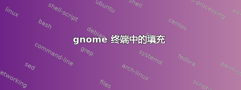 gnome 终端中的填充