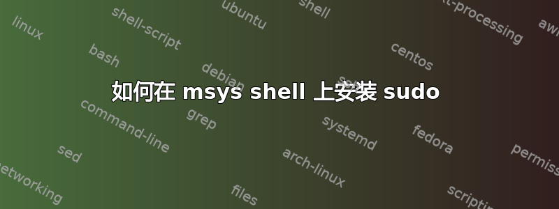 如何在 msys shell 上安装 sudo