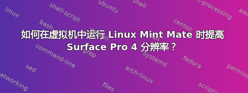 如何在虚拟机中运行 Linux Mint Mate 时提高 Surface Pro 4 分辨率？