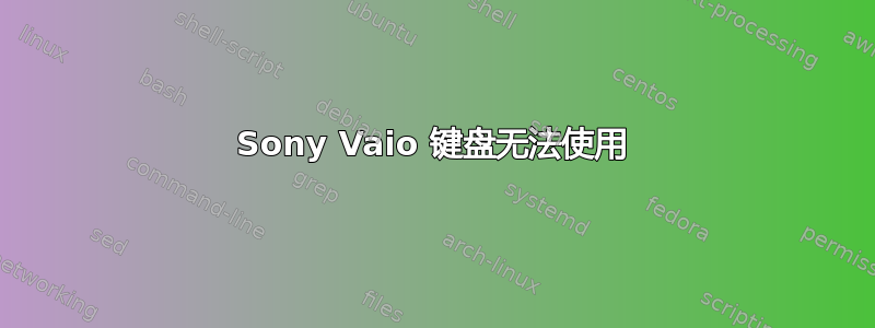 Sony Vaio 键盘无法使用