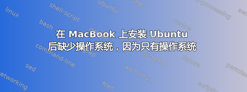 在 MacBook 上安装 Ubuntu 后缺少操作系统，因为只有操作系统