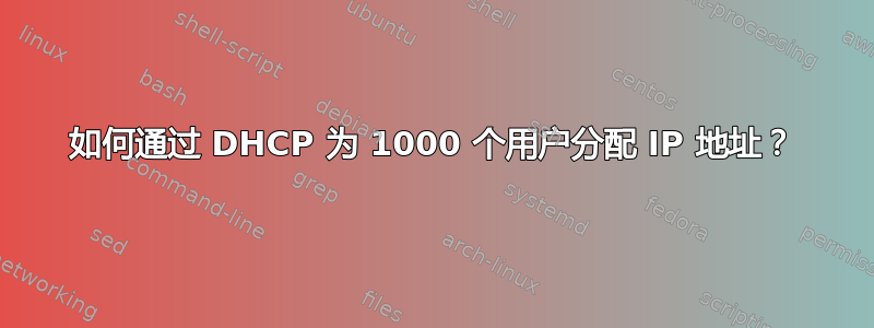 如何通过 DHCP 为 1000 个用户分配 IP 地址？