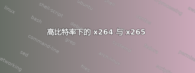 高比特率下的 x264 与 x265