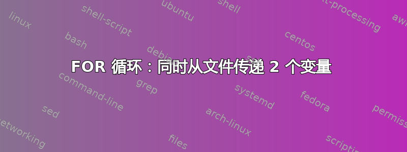 FOR 循环：同时从文件传递 2 个变量