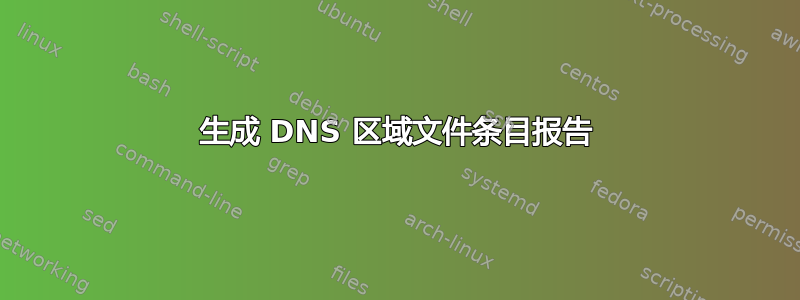 生成 DNS 区域文件条目报告