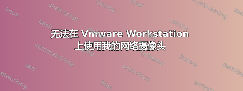 无法在 Vmware Workstation 上使用我的网络摄像头