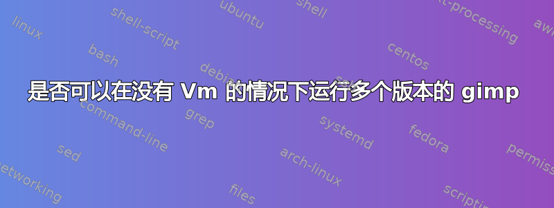 是否可以在没有 Vm 的情况下运行多个版本的 gimp