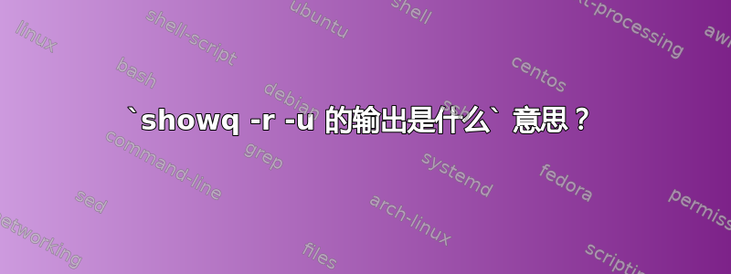 `showq -r -u 的输出是什么` 意思？