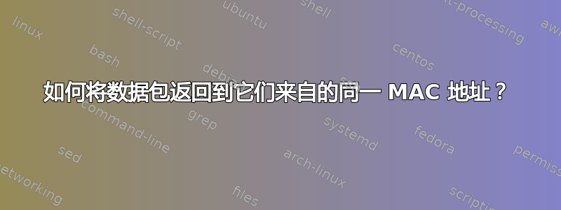 如何将数据包返回到它们来自的同一 MAC 地址？