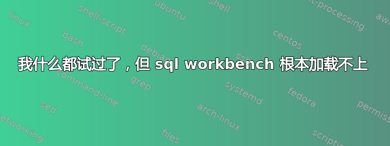 我什么都试过了，但 sql workbench 根本加载不上