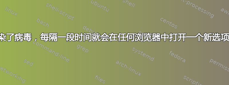 感染了病毒，每隔一段时间就会在任何浏览器中打开一个新选项卡