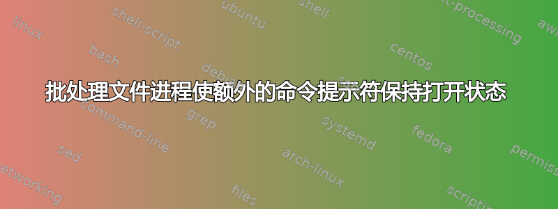 批处理文件进程使额外的命令提示符保持打开状态