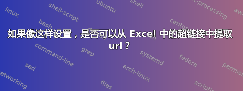 如果像这样设置，是否可以从 Excel 中的超链接中提取 url？