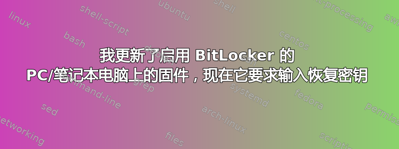 我更新了启用 BitLocker 的 PC/笔记本电脑上的固件，现在它要求输入恢复密钥