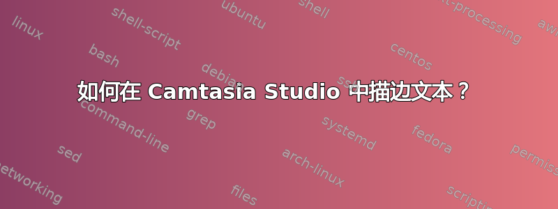 如何在 Camtasia Studio 中描边文本？