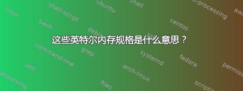 这些英特尔内存规格是什么意思？