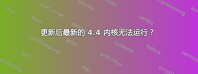 更新后最新的 4.4 内核无法运行？