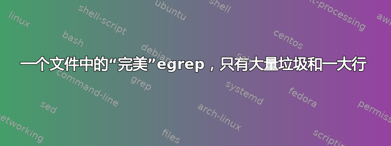 一个文件中的“完美”egrep，只有大量垃圾和一大行