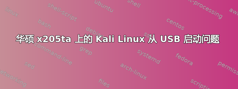 华硕 x205ta 上的 Kali Linux 从 USB 启动问题