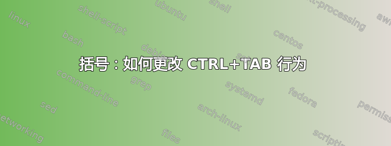 括号：如何更改 CTRL+TAB 行为