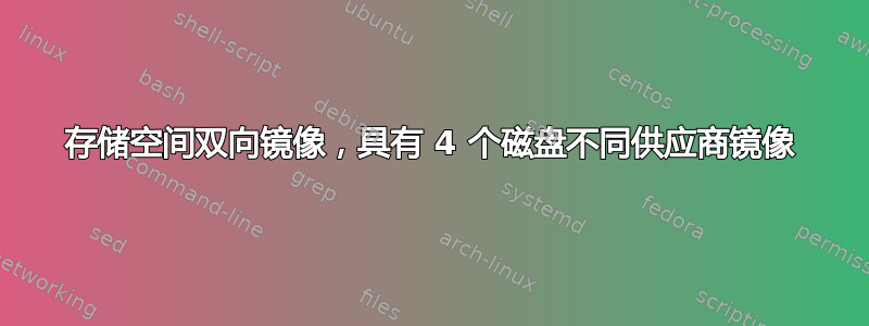 存储空间双向镜像，具有 4 个磁盘不同供应商镜像