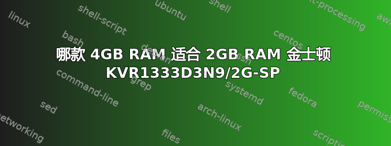 哪款 4GB RAM 适合 2GB RAM 金士顿 KVR1333D3N9/2G-SP