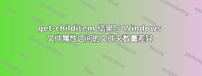 get-childitem 结果与 Windows 文件属性之间的文件夹数量差异