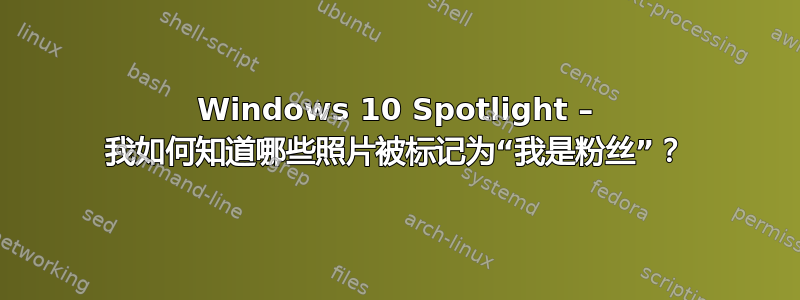 Windows 10 Spotlight – 我如何知道哪些照片被标记为“我是粉丝”？