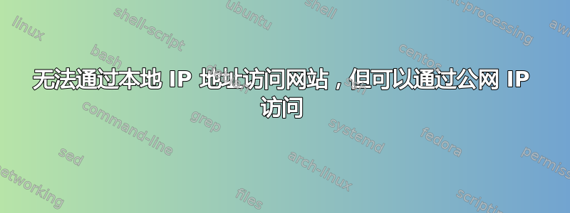 无法通过本地 IP 地址访问网站，但可以通过公网 IP 访问