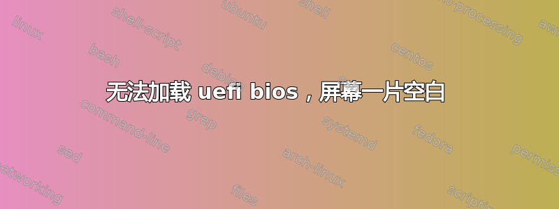 无法加载 uefi bios，屏幕一片空白