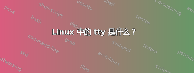 Linux 中的 tty 是什么？ 