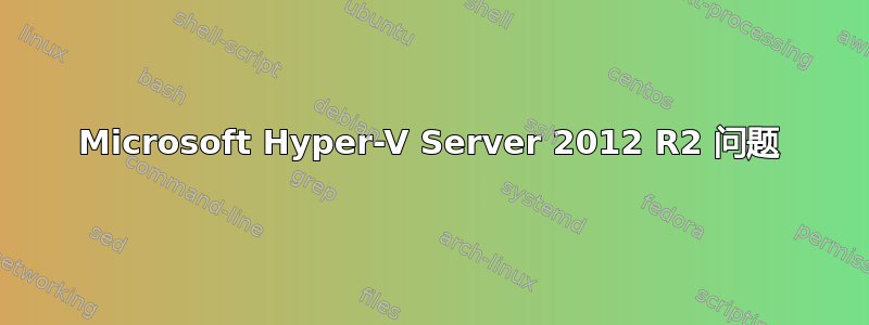 Microsoft Hyper-V Server 2012 R2 问题