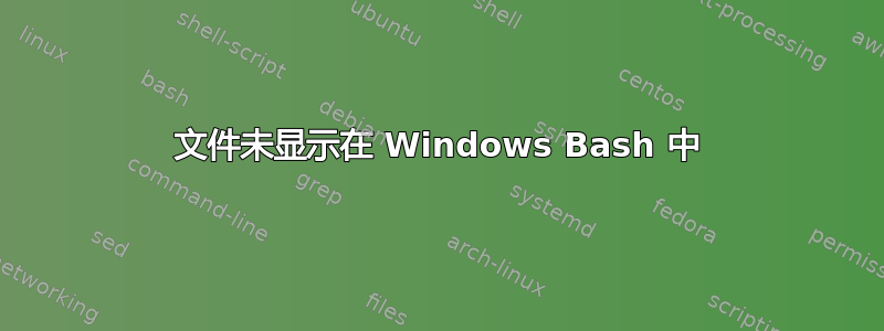 文件未显示在 Windows Bash 中