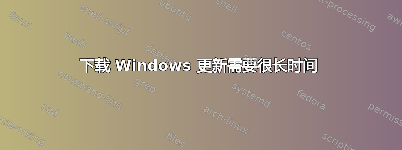 下载 Windows 更新需要很长时间