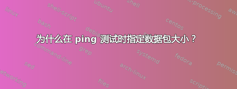 为什么在 ping 测试时指定数据包大小？