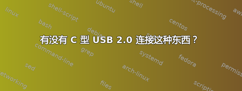 有没有 C 型 USB 2.0 连接这种东西？