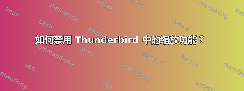 如何禁用 Thunderbird 中的缩放功能？