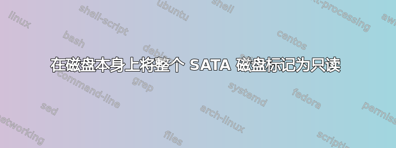 在磁盘本身上将整个 SATA 磁盘标记为只读