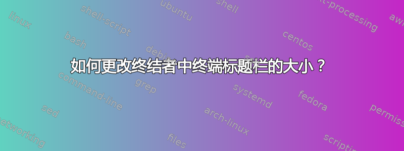 如何更改终结者中终端标题栏的大小？