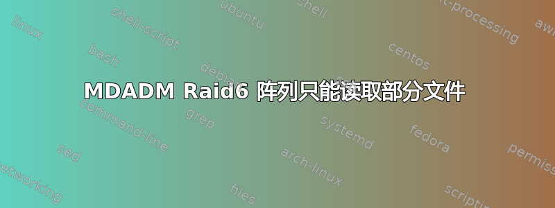 MDADM Raid6 阵列只能读取部分文件