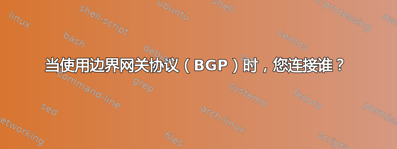 当使用边界网关协议（BGP）时，您连接谁？