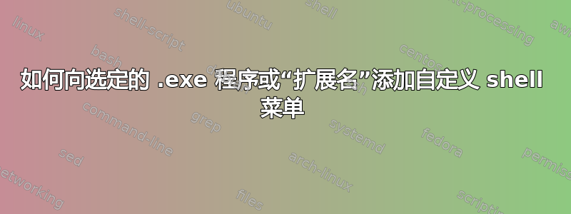 如何向选定的 .exe 程序或“扩展名”添加自定义 shell 菜单