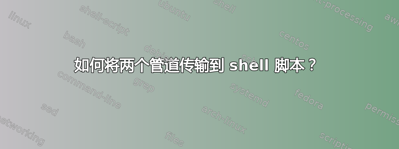 如何将两个管道传输到 shell 脚本？