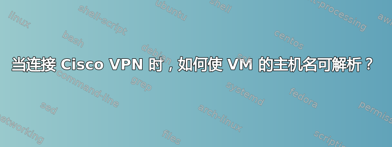 当连接 Cisco VPN 时，如何使 VM 的主机名可解析？