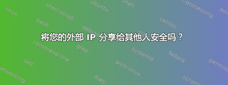 将您的外部 IP 分享给其他人安全吗？