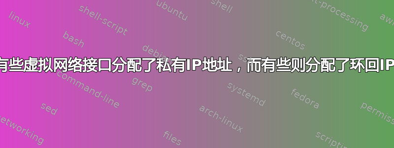 为什么有些虚拟网络接口分配了私有IP地址，而有些则分配了环回IP地址？