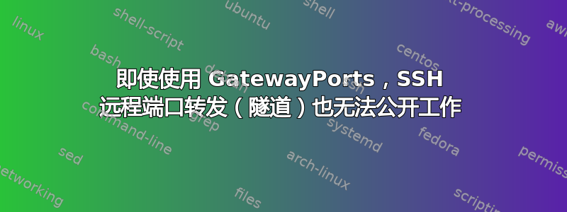 即使使用 GatewayPorts，SSH 远程端口转发（隧道）也无法公开工作