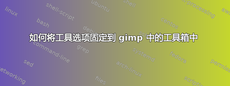 如何将工具选项固定到 gimp 中的工具箱中